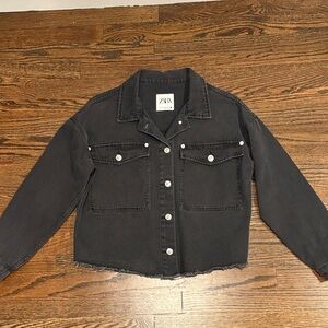 Zara Black Denim Jacket for Women